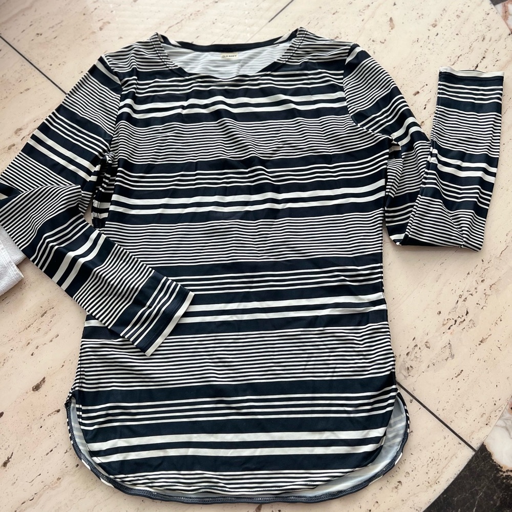 Old Navy Black and White Striped Shirt